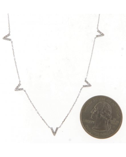 V STYLE DIAMOND NECKLACE (TN687)