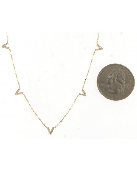 V STYLE DIAMOND NECKLACE (TN687)