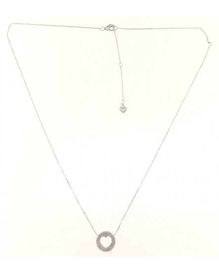 HEART SHAPE ROUND DIAMOND NECKLACE (TN696)
