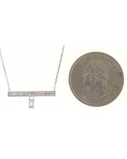 BAGUETTE DIAMOND DANGLE NECKLACE (TN703)