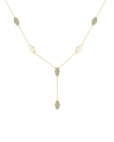 HAMZA DIAMOND DANGLE DROP NECKLACE (TN705)