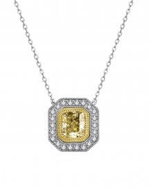 MULTI TONE CUSHION DIAMOND NECKLACE (TN707)
