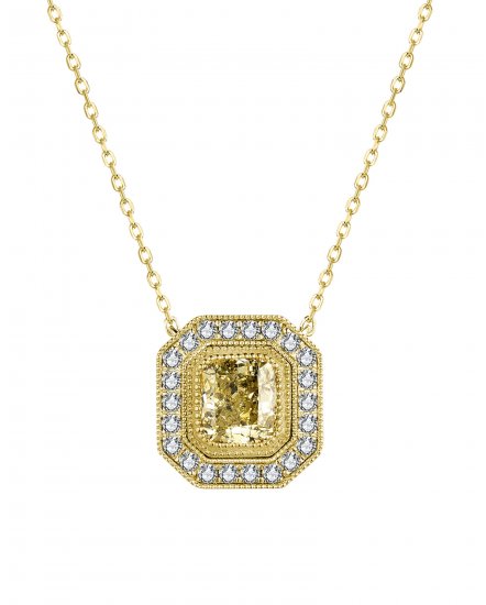 MULTI TONE CUSHION DIAMOND NECKLACE (TN707)