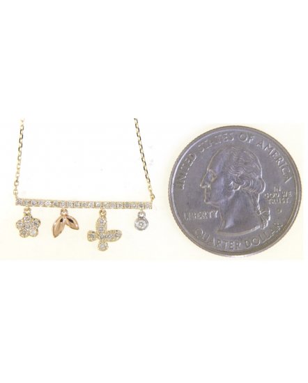 BAR STYLE DIAMOND DANGLE NECKLACE (TN709)