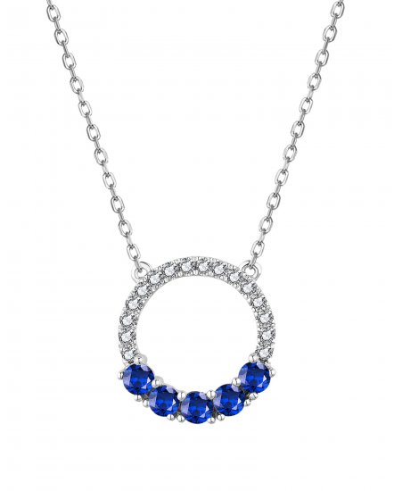 ROUND SAPPHIRE DIAMOND NECKLACE (TN720)