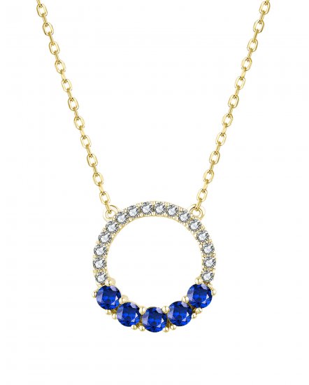 ROUND SAPPHIRE DIAMOND NECKLACE (TN720)