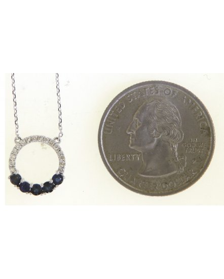 ROUND SAPPHIRE DIAMOND NECKLACE (TN720)