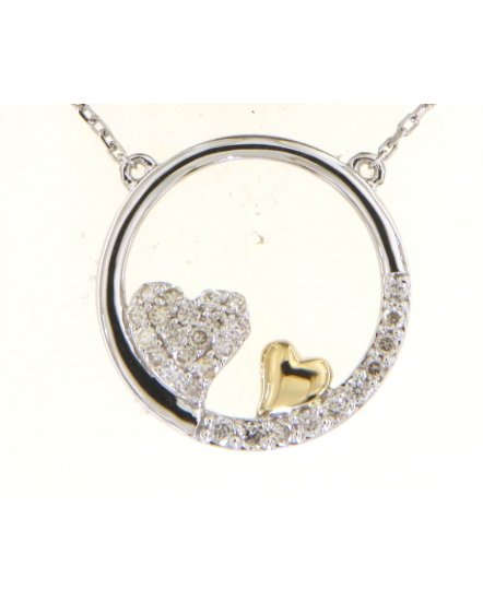 HEART SHAPE ROUND DIAMOND NECKLACE (TN733)