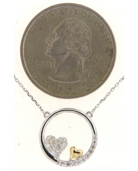 HEART SHAPE ROUND DIAMOND NECKLACE (TN733)