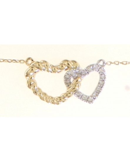 HEART SHAPE INTER LINKED DIAMOND NECKLACE (TN737)