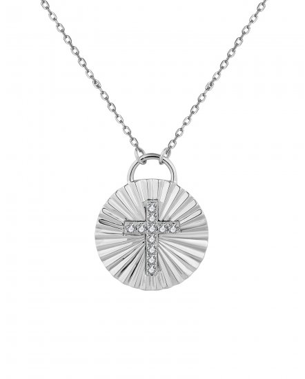 ROUND STYLE CROSS DIAMOND NECKLACE (TN742)