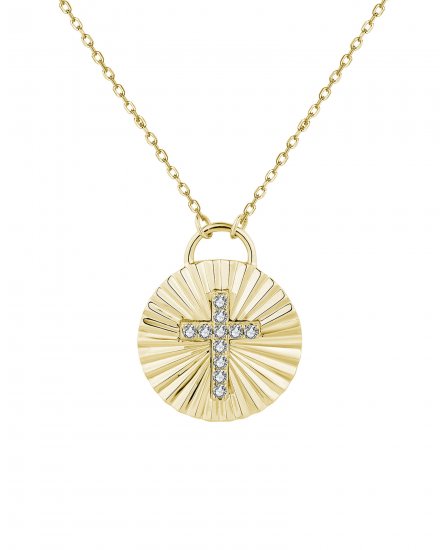 ROUND STYLE CROSS DIAMOND NECKLACE (TN742)