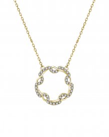 CRISS CROSS STYLE ROUND DIAMOND NECKLACE (TN746)