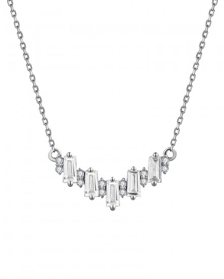 V SHAPE BAGUETTE DIAMOND NECKLACE (TN750)