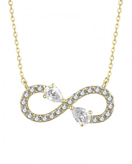 INFINITY STYLE PEAR DIAMOND NECKLACE (TN760)