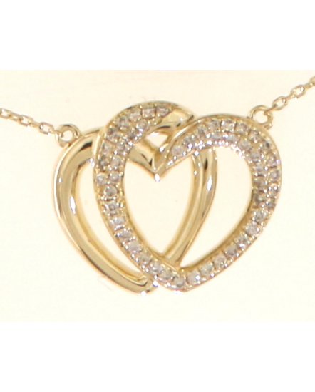 HEART SHAPE INTER LINKED DIAMOND NECKLACE (TN761)