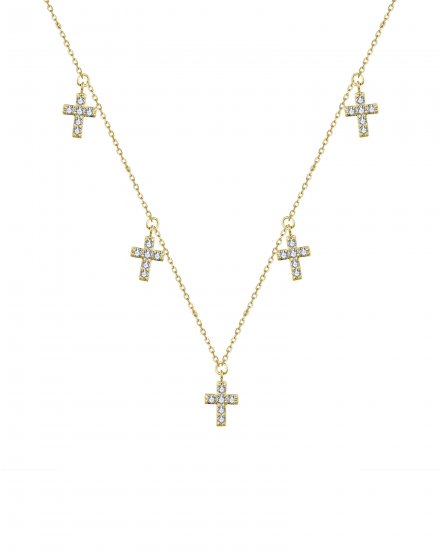 CROSS DIAMOND DANGLE NECKLACE (TN763)