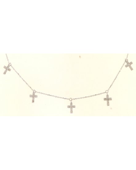 CROSS DIAMOND DANGLE NECKLACE (TN763)
