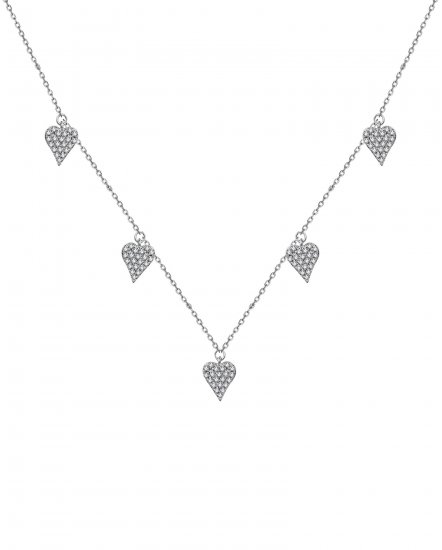 HEART SHAPE DIAMOND DANGLE NECKLACE (TN764)