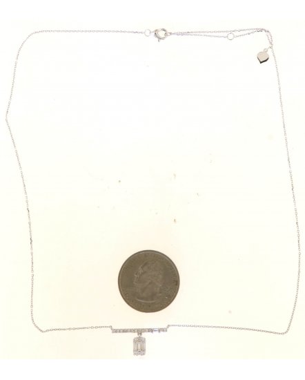 BAGUETTE DIAMOND DANGLE  NECKLACE (TN772)