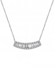 CURVED STYLE BAGUETTE DIAMOND NECKLACE (TN776)