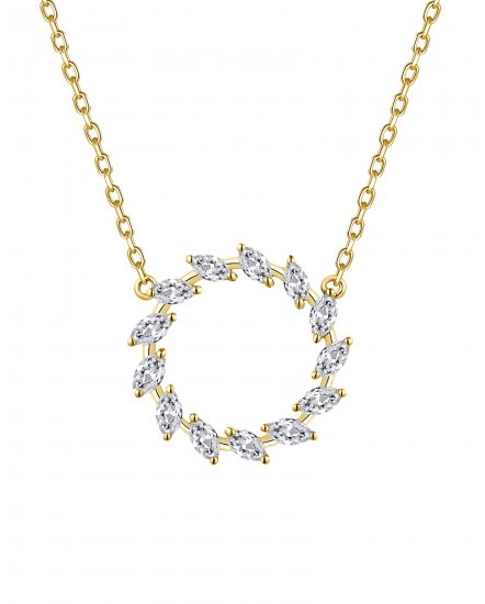 ROUND SHAPE MARQUISE DIAMOND NECKLACE (TN782)