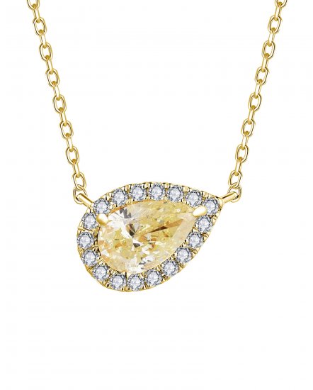 MULTI TONE PEAR DIAMOND NECKLACE (TN794)