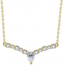 V SHAPE PEAR DIAMOND NECKLACE (TN804)