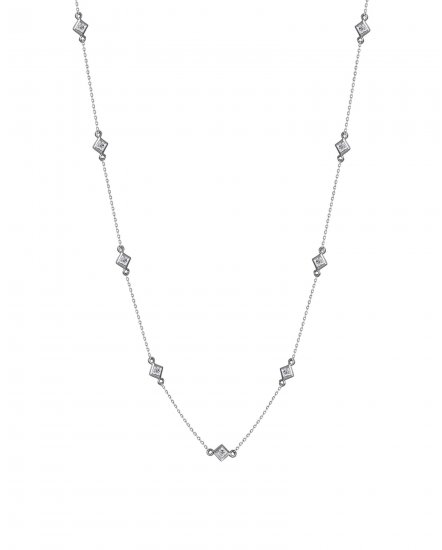 PRINCESS CUT DIAMOND BY THE YARD NECKLACE (TN806)