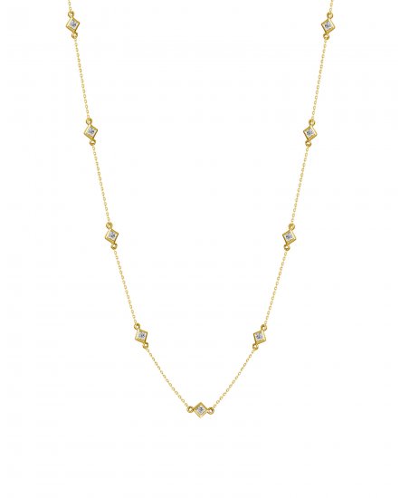 PRINCESS CUT DIAMOND BY THE YARD NECKLACE (TN806)