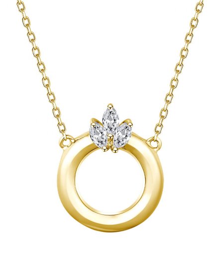 ROUND SHAPE MARQUISE DIAMOND NECKLACE (TN808)
