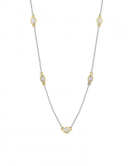 PEAR MARQUISE DIAMOND BY THE YARD NECKLACE (TN809)