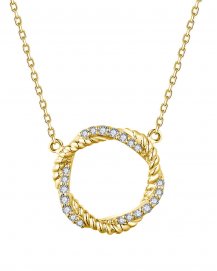 CRISS CROSS STYLE ROUND DIAMOND NECKLACE (TN810)