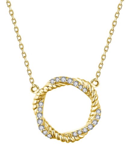 CRISS CROSS STYLE ROUND DIAMOND NECKLACE (TN810)