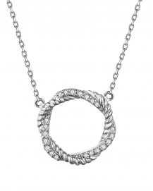 CRISS CROSS STYLE ROUND DIAMOND NECKLACE (TN810)