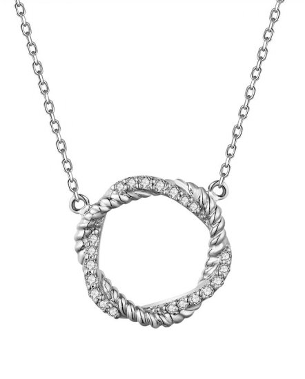 CRISS CROSS STYLE ROUND DIAMOND NECKLACE (TN810)