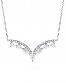 V SHAPE PEAR DIAMOND NECKLACE (TN812)