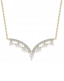 V SHAPE PEAR DIAMOND NECKLACE (TN812)