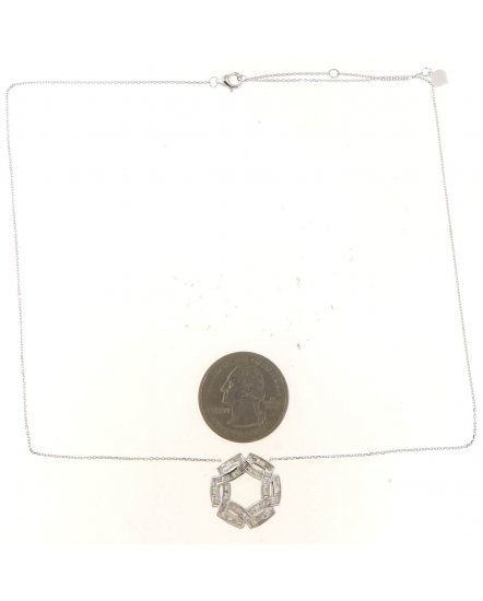 HEXAGON STYLE BAGUETTE DIAMOND INTER LINKED NECKLACE (TN814)