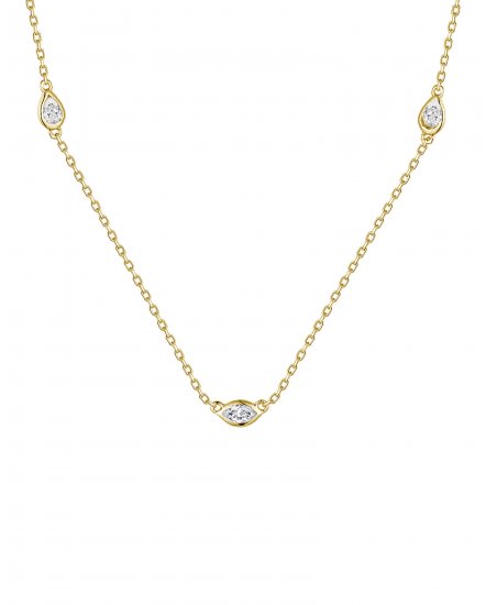 PEAR MARQUISE DIAMOND BY THE YARD NECKLACE (TN825)