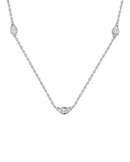 PEAR MARQUISE DIAMOND BY THE YARD NECKLACE (TN825)