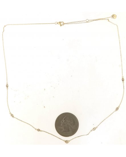 PEAR MARQUISE DIAMOND BY THE YARD NECKLACE (TN826)