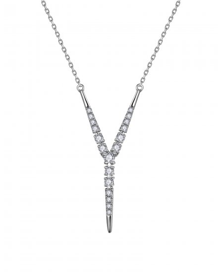 V SHAPE DIAMOND NECKLACE (TN835)