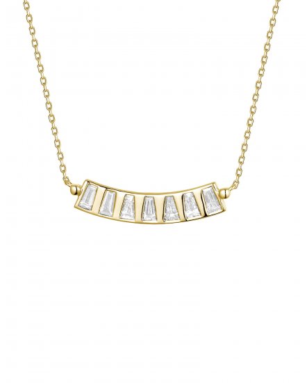 CURVED STYLE BAGUETTE DIAMOND NECKLACE (TN841)