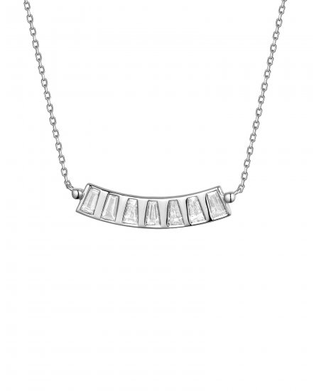 CURVED STYLE BAGUETTE DIAMOND NECKLACE (TN841)