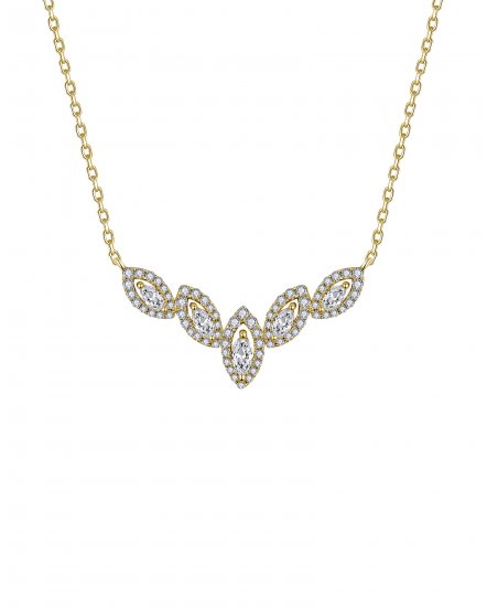 V SHAPE MARQUISE DIAMOND NECKLACE (TN842)