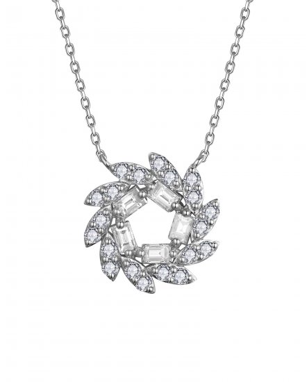 LEAF STYLE BAGUETTE DIAMOND NECKLACE (TN847)