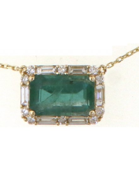 BAGUETTE EMERALD DIAMOND NECKLACE (TN852)