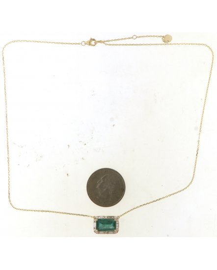 BAGUETTE EMERALD DIAMOND NECKLACE (TN852)