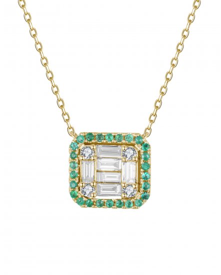 BAGUETTE EMERALD DIAMOND NECKLACE (TN859)